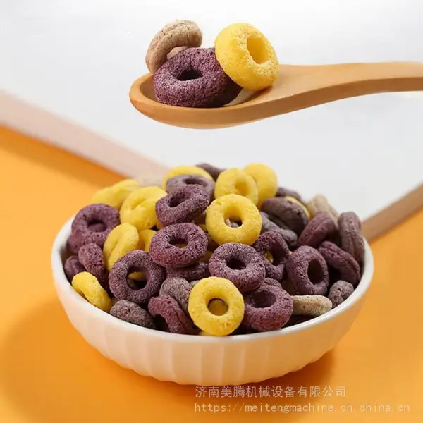 即食五谷膨化鸡味零食圈加工机器 藜麦代餐谷物圈生产线