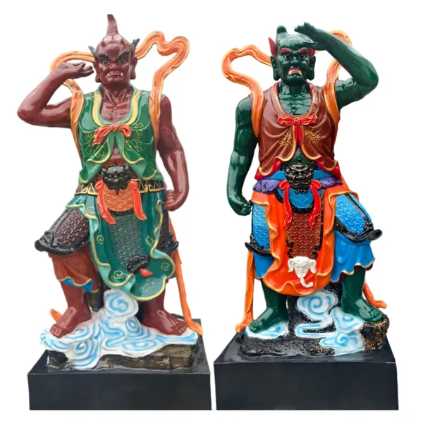 2.5米千里眼顺风耳雕塑妈祖站班金精水精树脂玻璃钢彩绘佛像摆件