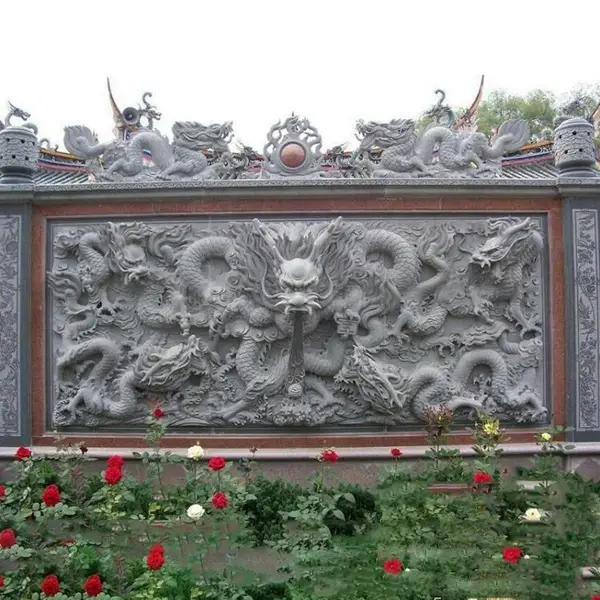 石雕九龙壁厂家哪家好?青石九龙照壁看选料做工,嘉祥盛隆工厂可来样加工