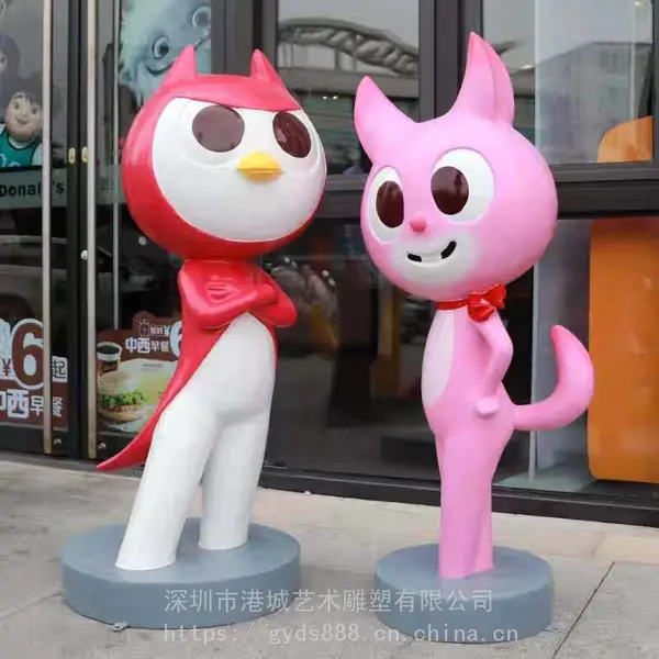 深圳玻璃钢迷你特工队卡通雕塑 儿童乐园玩偶公仔迎宾装饰摆件