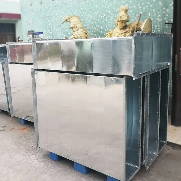 加工通风排烟除尘镀锌螺旋风管法兰配件弯头三通天方地圆