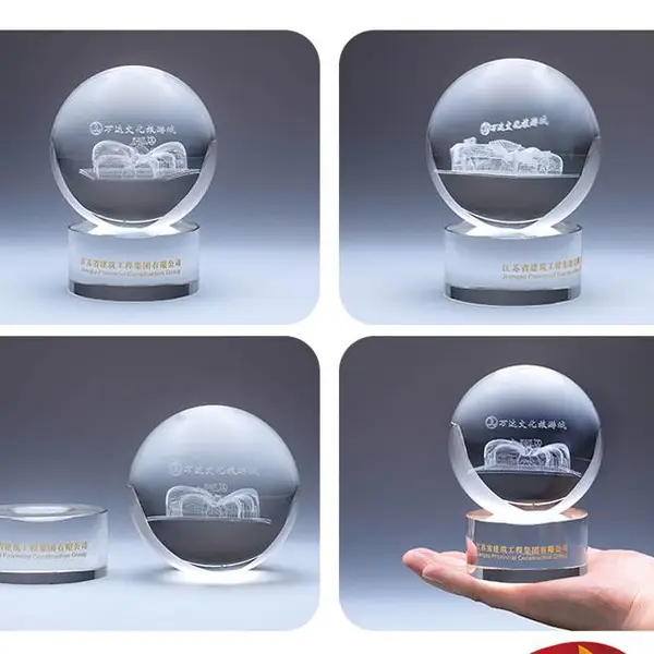 水晶球内雕礼品,水晶球发光摆件,广州水晶球工艺品礼品,开业礼品定制,博物馆周年纪念品定做,奖杯
