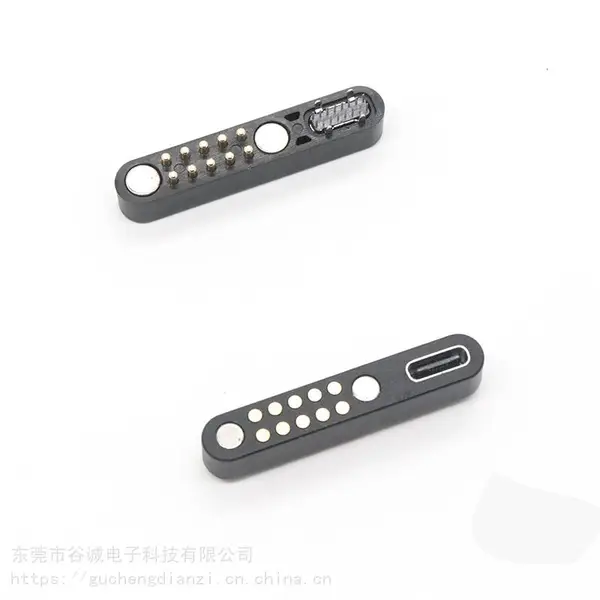 Pogo pin 10Pin带TYPE C母座接口连接器 可用C口数据线充电连接器