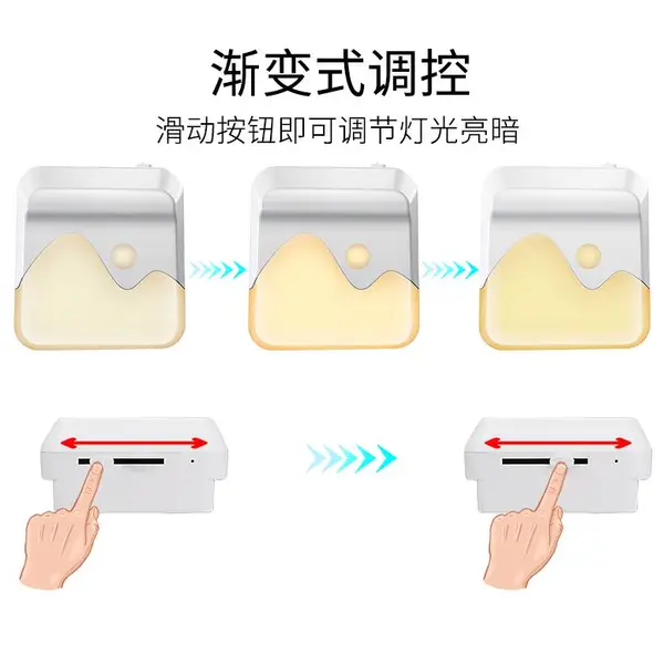 亚马逊***小夜灯高亮无极调光小夜灯橱柜灯调光小夜灯喂奶灯