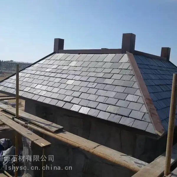天然青石板岩片别墅屋顶防水欧式城堡复古瓦仿古砖页岩瓦楼面隔热