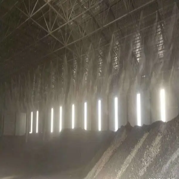 中牟料棚降尘喷雾设备现场施工