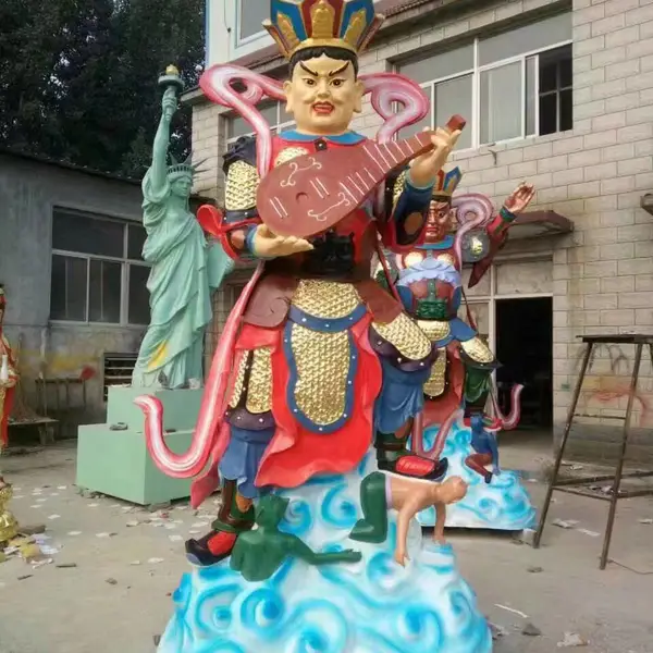 铜雕四大天王,寺庙雕塑,工艺品雕塑