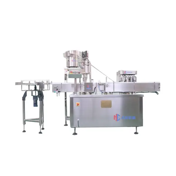 HCFGX-50型全自动粉剂灌装压塞旋(轧)盖机 胶原蛋白灌装机
