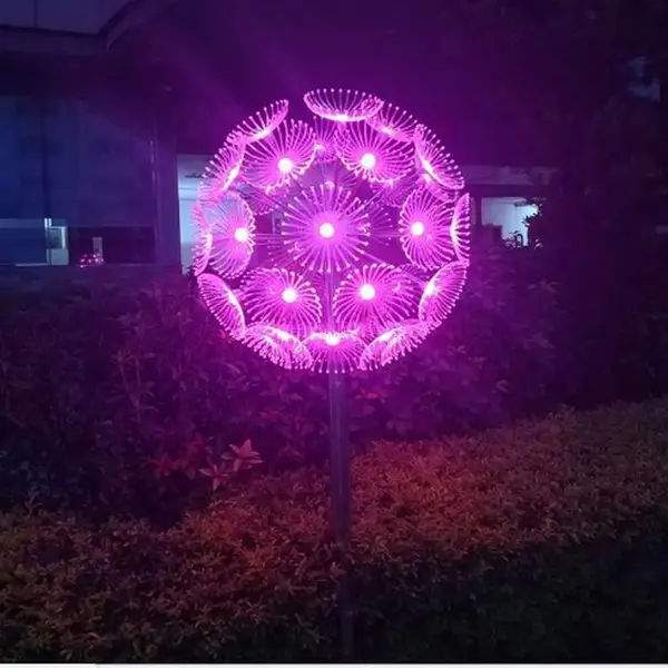 公园广场户外婚庆装饰立杆烟花灯造型灯led光纤蒲公英灯直径300mm