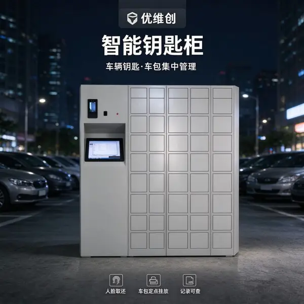 优维创人脸识别物业巡检服务车智能钥匙柜服务车车包定点对应rfid自动记录