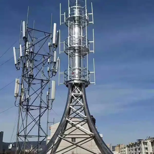 晟泓钢结构信号塔单管塔应急通讯车升降塔仿生树美化塔5G通讯塔