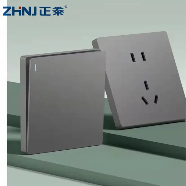 塑料板大板墙壁开关 全塑款墙壁开关插座 正桊墙壁开关插座 灰色大板开关