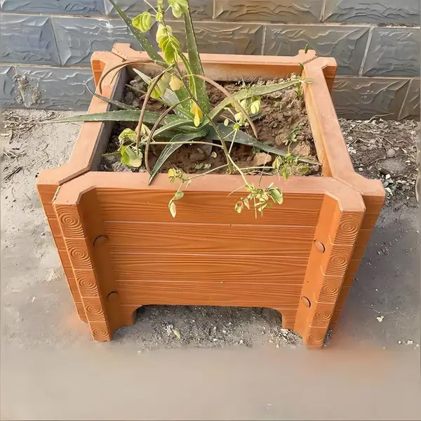 中珺建材1.2米防腐防潮绿化种植花桶 街道摆放水泥仿木花箱