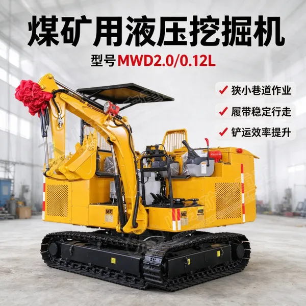 MWD2.0/0.12L煤矿用液压挖掘机带煤安证0.12m?挖斗可360°旋转