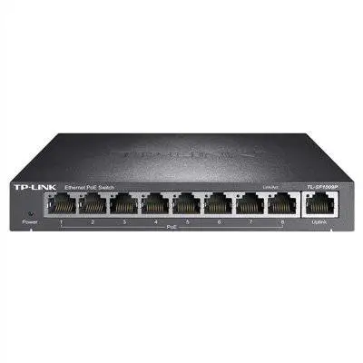 TP-LINK TL-SF1009P 8口全供电 9口标准POE交换机百兆 48V供电器