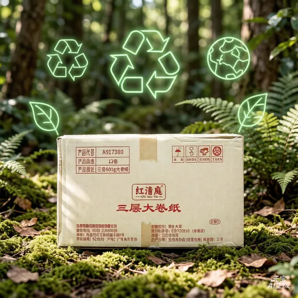 物业商场工厂洗手间用红清庭三层大卷纸800克/卷