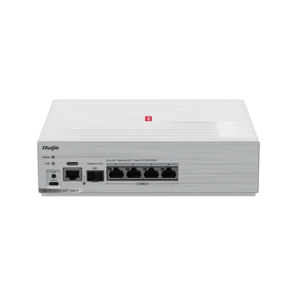 锐捷RG-PF2920U-4GT1MS-P 4口千兆以太全光网络入室PoE交换机