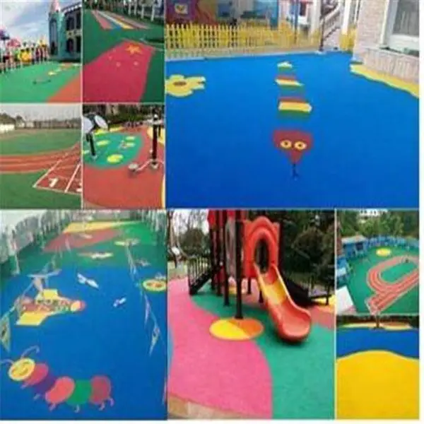 幼儿园EPDM彩色地面 颗粒聚氨酯胶水现浇地面 13mm厚度