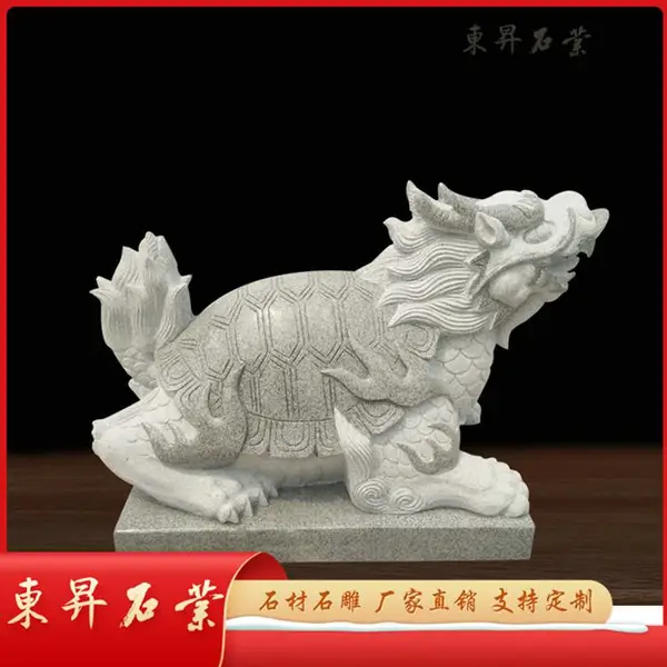 石雕龙龟 青石赑屃动物雕刻 中式金钱龟雕塑造价