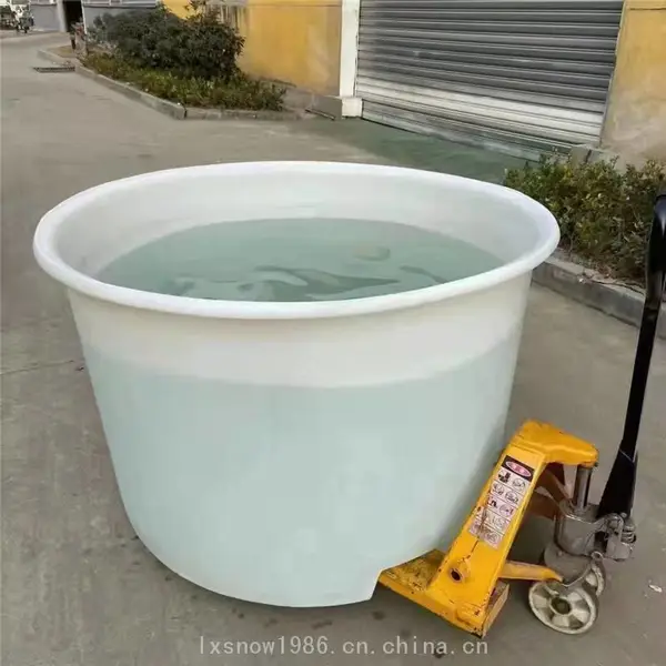 叉车塑料转运桶CM-1000L牛筋敞口圆形物料桶滚塑容器