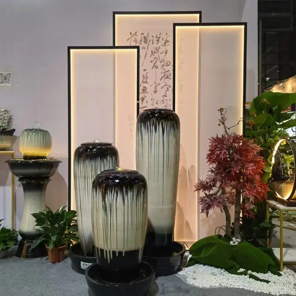 ***流水摆件 酒店进门创意***陶瓷流水喷泉厂