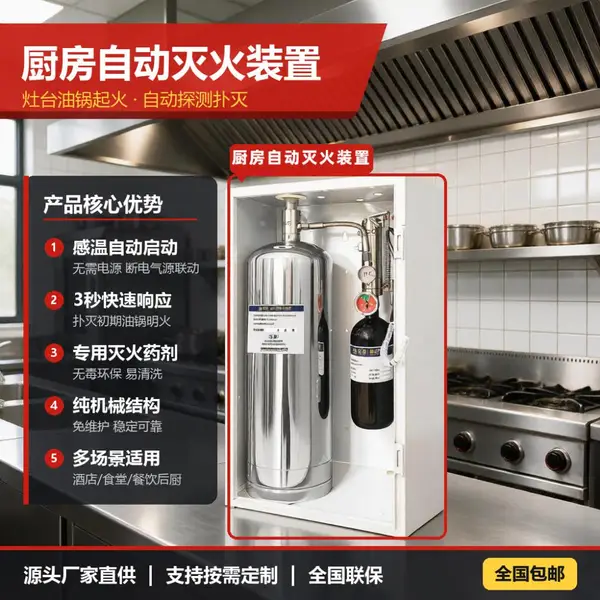 尚册厨房自动灭火装置灭火系统厨房灭火系统设备餐饮厨房自动灭火设备