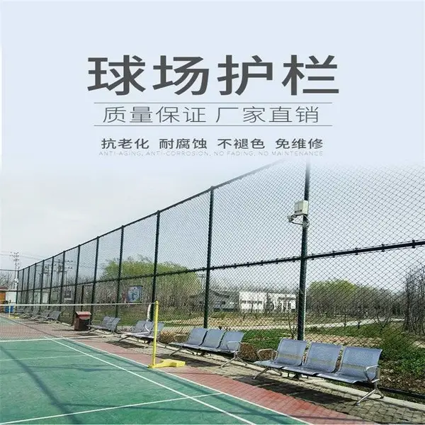运动场地绿色钢丝防护网 迅鹰定做6米高护栏网 编织弹性勾花网