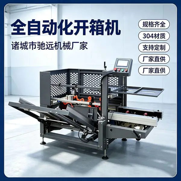 驰远机械自动化开箱机 全自动立式纸箱开箱成型封底机