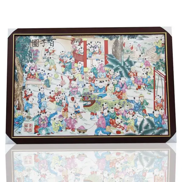 陶瓷手绘挂画 沙发背景墙挂画 客厅玄关办公室墙壁装饰工艺画