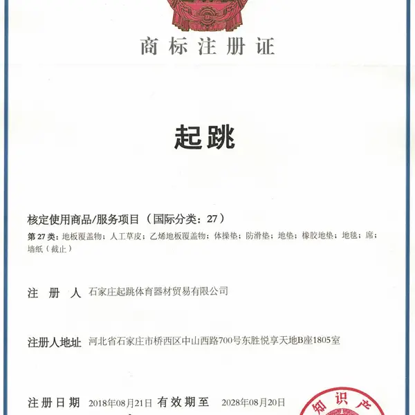 起跳商标注册证书