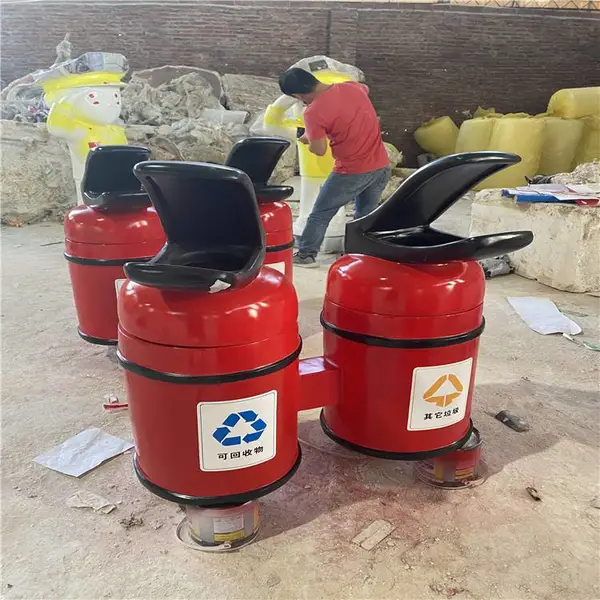 广州玻璃钢家具雕塑 玻璃钢垃圾桶 灭火器造型