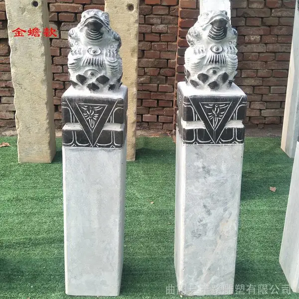 石雕拴马桩青石仿古金蟾拴马石柱酒店家居装饰