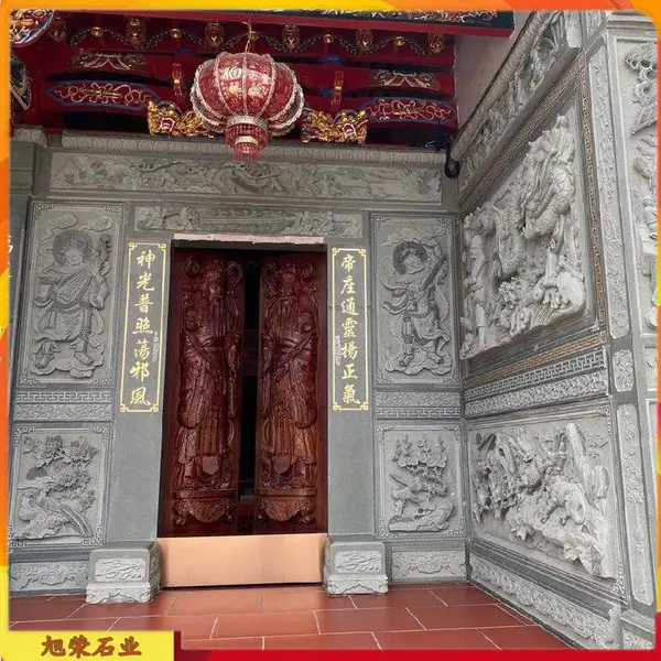 古建祠堂花岗岩浮雕壁画 石材浮雕外墙装饰石壁 神兽动物浮雕图案