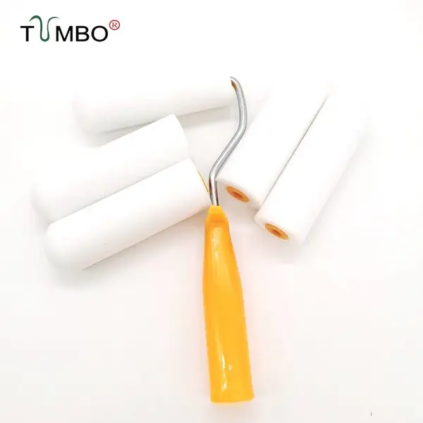 工厂直销TUMBO油性4寸海绵单圆轮整套钣金喷漆柜门上色滚刷