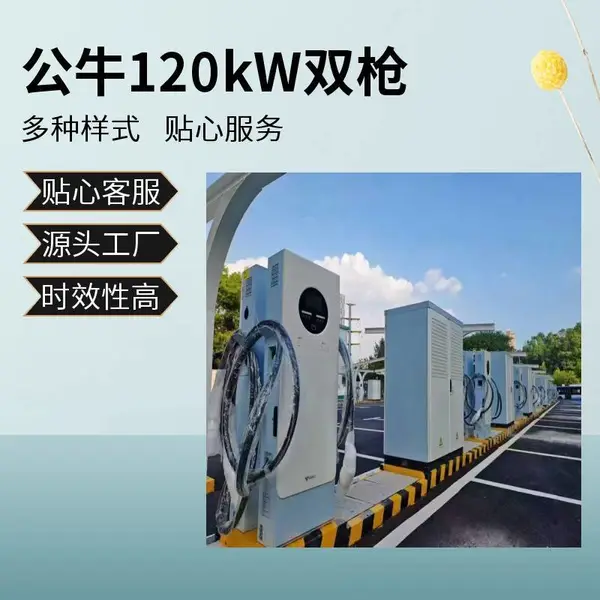 高效充电新选择,公牛120KW双枪站,公园防水防尘充电站