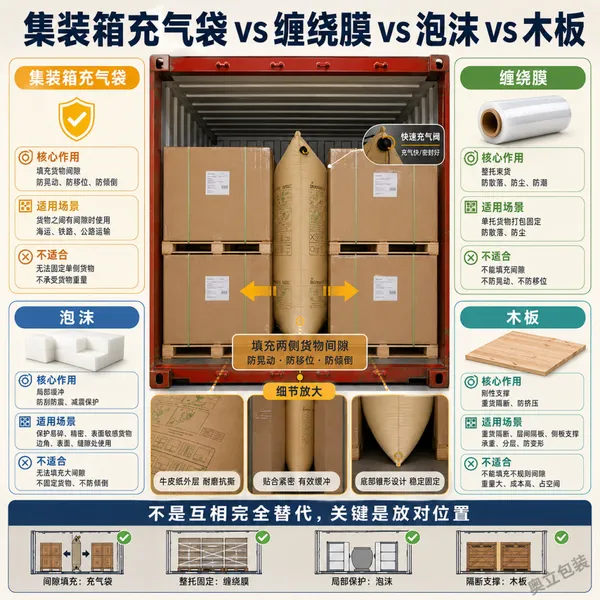 牛皮纸复合充气袋 集装箱填充缓冲气袋 防震抗压可定制尺寸