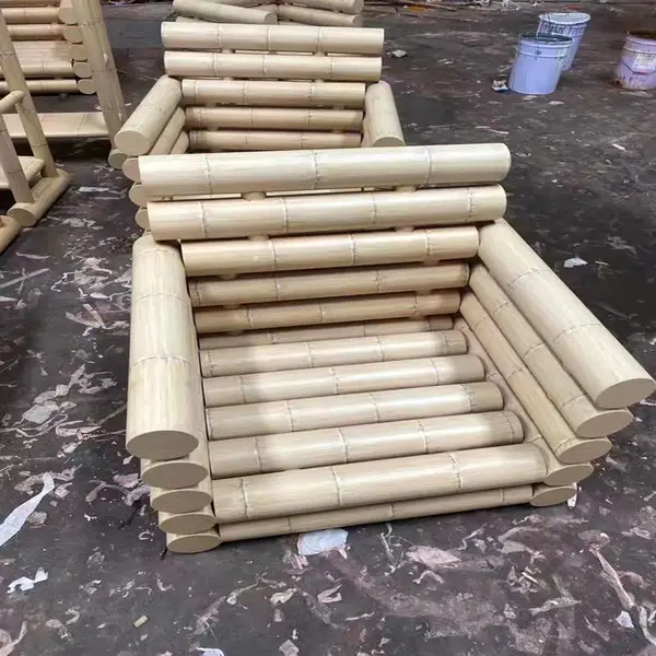 熊猫小区荧光铝竹圆管效果 仿木纹竹节铝管功能优势