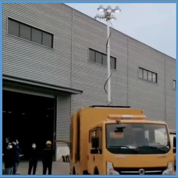 直立式车载升降照明灯消防车专用自动升降杆 照明功***度可定制