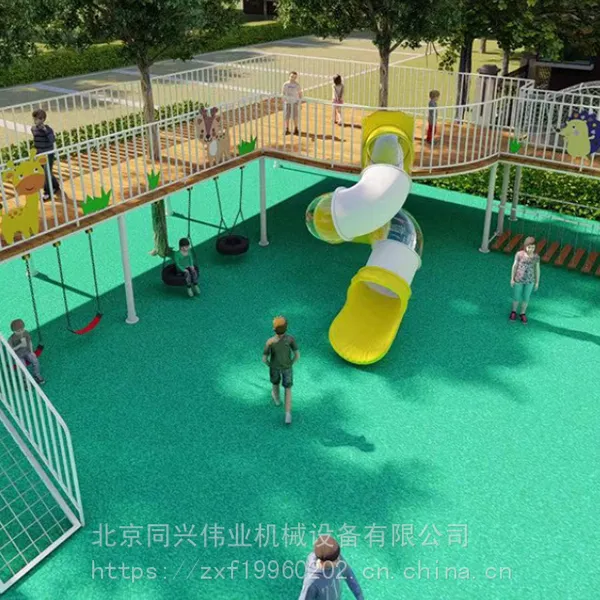 户外主题公园设施 社区公园配套设施 木质树屋组合滑梯