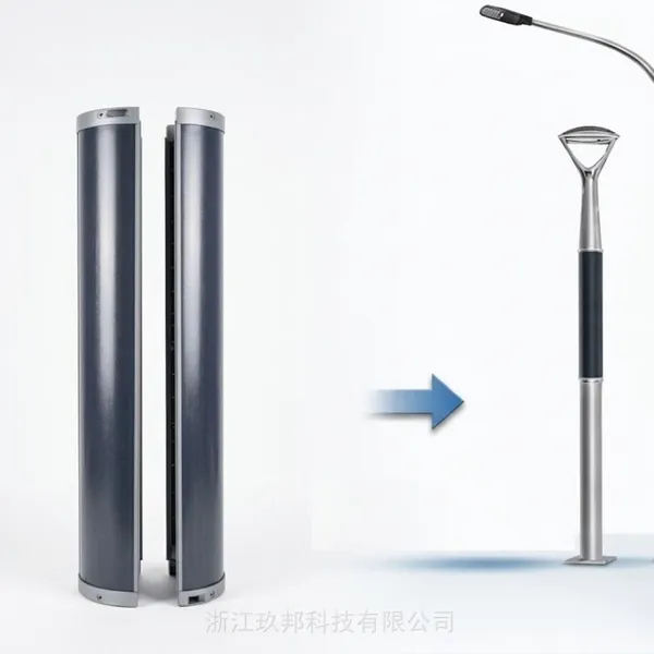 132W半圆柱HJT太阳能组件 路灯专用弧形光伏板 IP68防水 自支撑一体光伏组件