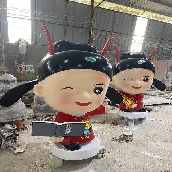 玻璃钢卡通小状元雕塑 益丰玻璃钢生产校园卡通雕塑