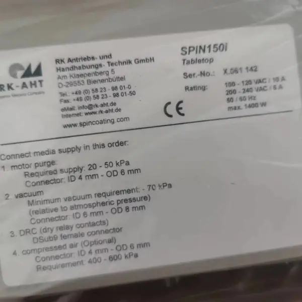 德国SPS(POLOS)旋涂机SPIN150i用于高校实验室使用