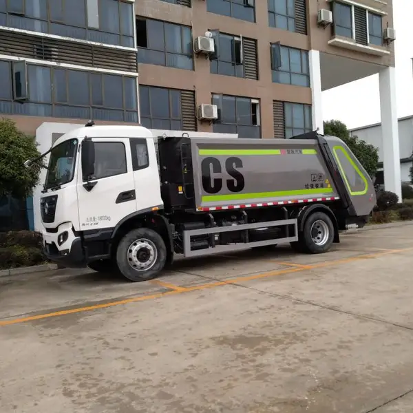 国六东风天锦14方全密封式压缩垃圾车 翻斗式压缩垃圾车