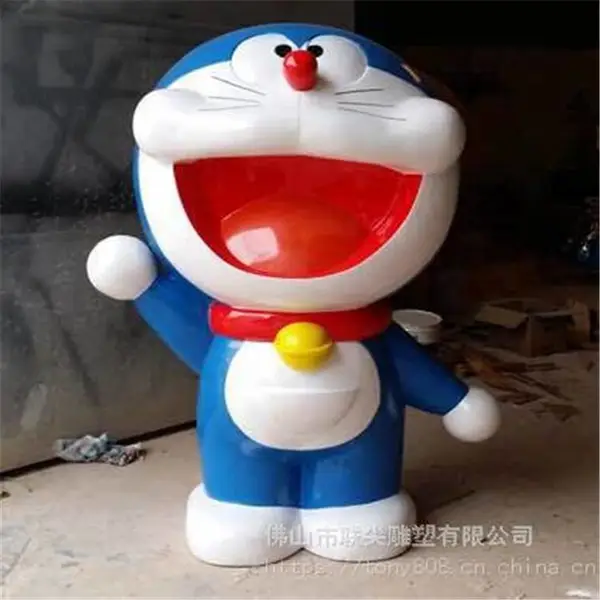 公园儿童游乐场玻璃钢造型雕塑 卡通雕塑摆件 多拉A梦卡通公仔人物雕塑 联尖雕塑