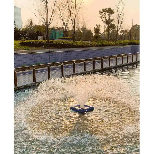 如克大面积鱼塘增氧曝气机 可装景观灯扬水式喷泉设备