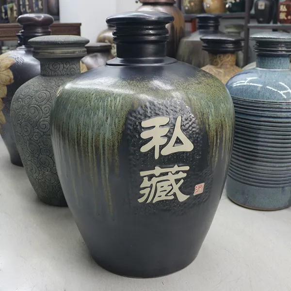 雕刻陶瓷酒坛酒瓶加厚白酒瓶子泡酒罐来样定制景德镇大小酒缸酒罐5斤-200斤装酒坛子可带龙头密封牢靠