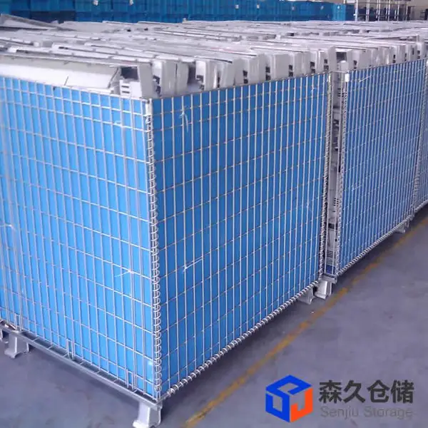 带脚轮仓储笼采购 折叠铁筐 仓库笼 铸件装载铁箱 规格齐全 现货销售