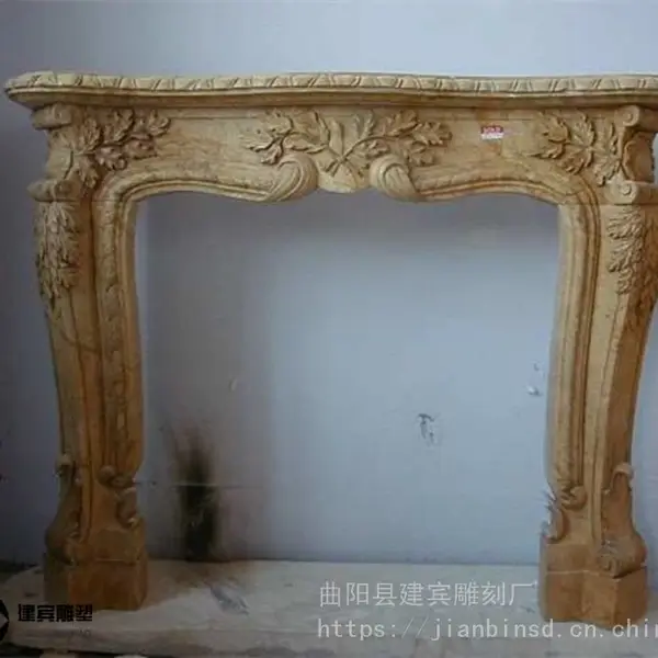 供应--大理石壁炉背景墙,欧式石雕壁炉定制