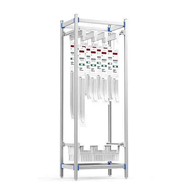 导管室专用层架 FG-CP-6001 四列阶梯式导管架 ISO 篮筐储物架厂家