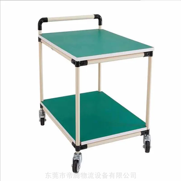 精益管防静电工作台 双层周转车 物料架 多层老化测试架 移动手推车